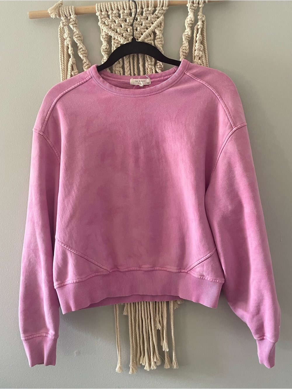 Rag & Bone Pink City Tie Dye Terry Crewneck Sweatshirt M